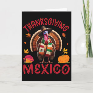 Festlig kalkon med mexikansk twist Glad thanksgivi Kort