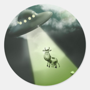 Festlig klistermärke för UFO-kokidnappning