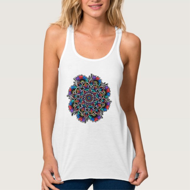 Festlig Mandala Linne Med Racerback (Framsida)