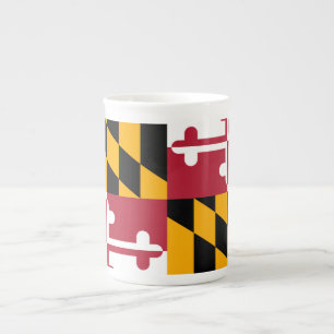 Festlig Maryland statlig flagga Benporslin Mugg