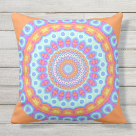 Festlig orange rosa Mandaladesign 1 Kudde