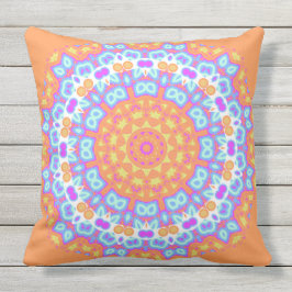 Festlig orange rosa Mandaladesign 5 Kudde