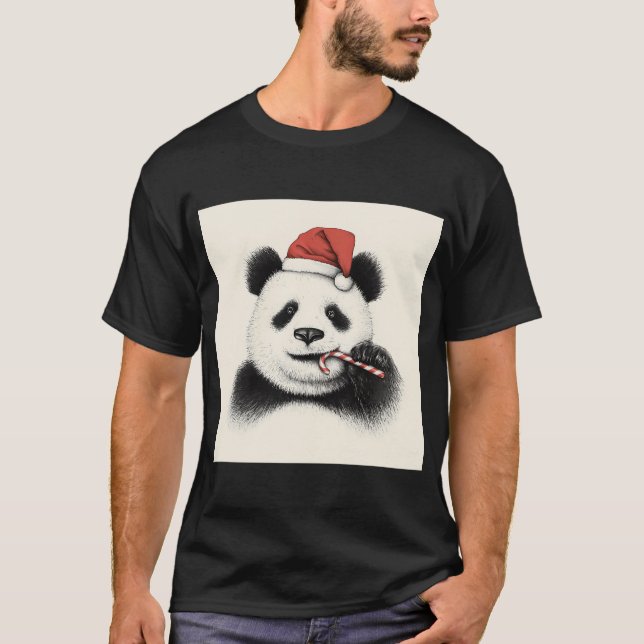 Festlig Panda T Shirt (Framsida)