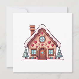 Festlig Pepparkakshusillustration Julkort