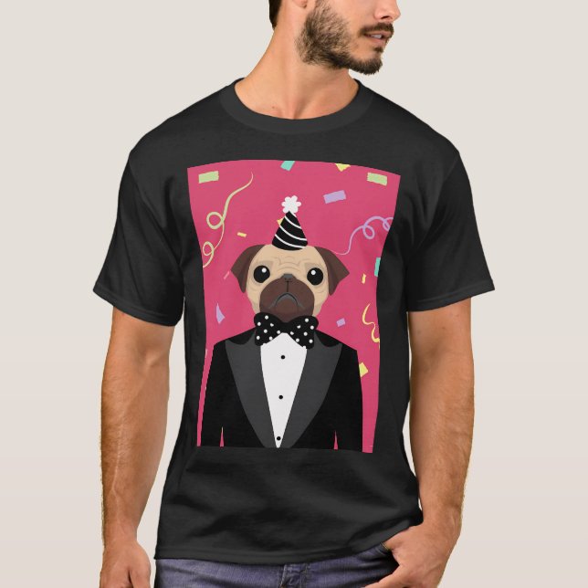 Festlig pug t shirt (Framsida)