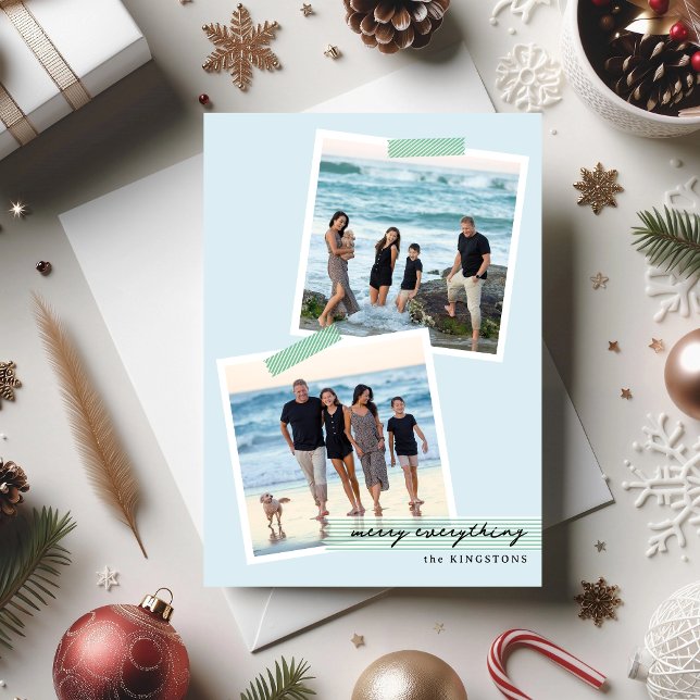 Festlig randig tejp- V1- Foto Jul Platt Kort (Skapare uppladdad)