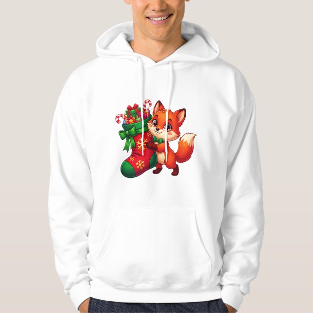 Festlig Rävstickning Hoodie (Framsida)
