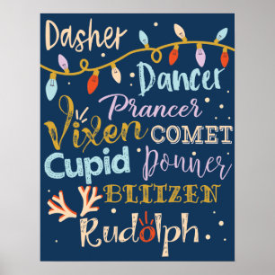 Festlig ren & typografisk jul för ljus poster