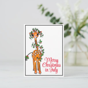 Festlig semester Giraff Glad jul i juli Vykort