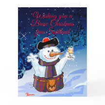 Festlig skotsk snöman