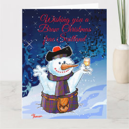 Festlig skotsk snöman kort