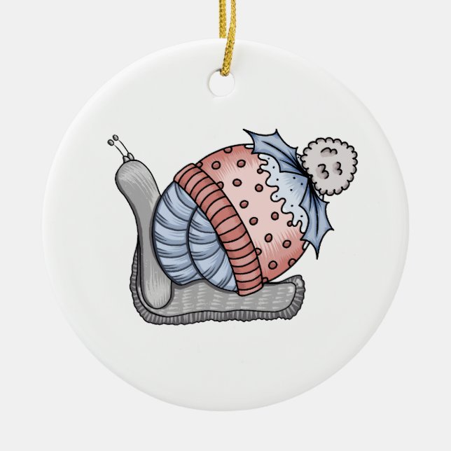 Festlig snigel  julgransprydnad keramik (Framsidan)