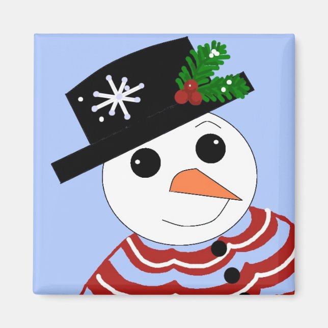Festlig Snöman Magnet (Framsidan)
