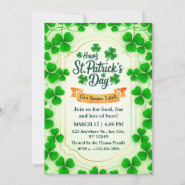 Festlig St. Patrick's Day-fest I Shamrock-kant Inbjudningar