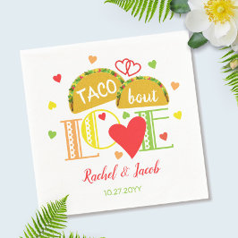 Festlig Taco Om Kärlek Färgglad Förlovningsfest Pappersservett