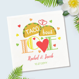 Festlig Taco Om Kärlek Färgglad Förlovningsfest Pappersservett