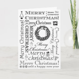 Festlig typsnittBW för god jul Helgkort