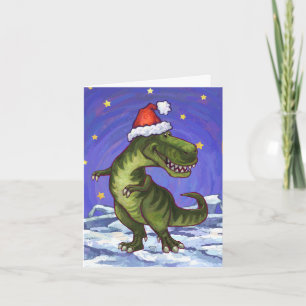 Festlig Tyrannosaurusjul Helgkort
