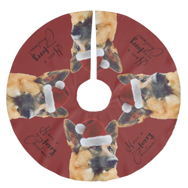 Festlig tysk herdehelgdag julgransmatta borstad polyester (Framsidan)