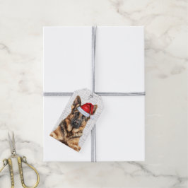 Festlig tysk schäferhund jul hund jul presentetikett