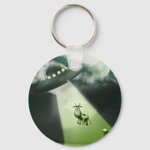Festlig UFO-kokidnappning Keychain Nyckelring