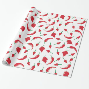 Festlig varm Chilipeppar som slår in papper Presentpapper