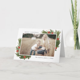 Festlig vattenfärg - kort för julfotohälsning