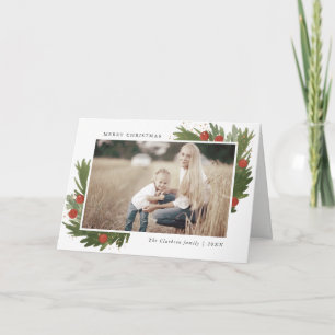 Festlig vattenfärg - kort för julfotohälsning