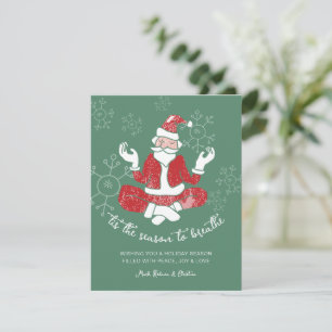 Festlig Yoga Tomte Säsong att Andas Julkort