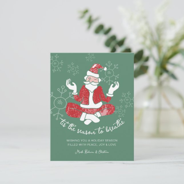 Festlig Yoga Tomte Säsong att Andas Julkort (Stående Fram)