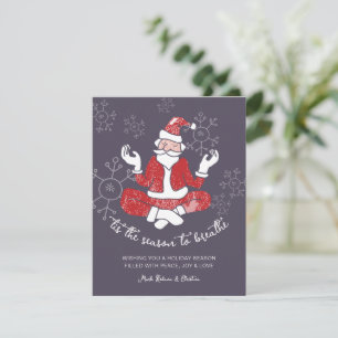 Festlig Yoga Tomte Säsong att Andas Julkort
