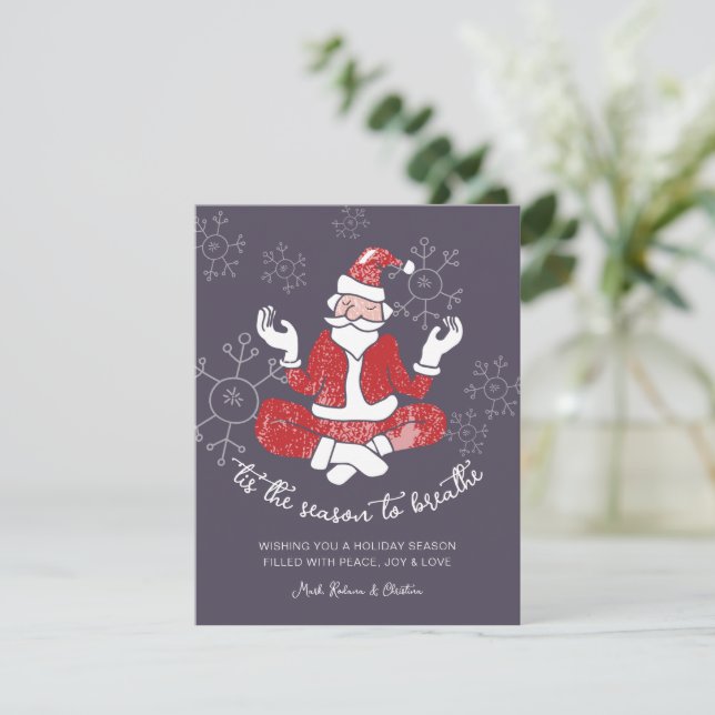 Festlig Yoga Tomte Säsong att Andas Julkort (Stående Fram)