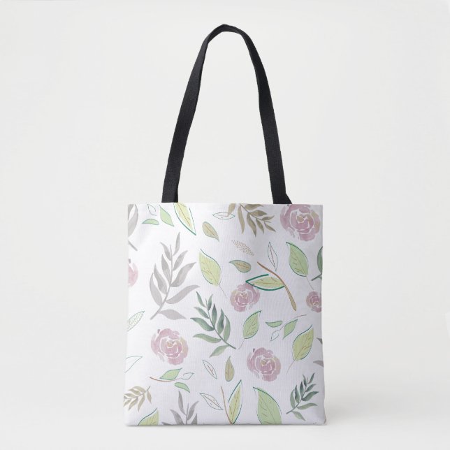 Festliga akvarellblommor tygkasse (Framsida)