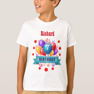 festliga färgrika ballonger B10DZ för 7:ebarns Tee Shirt