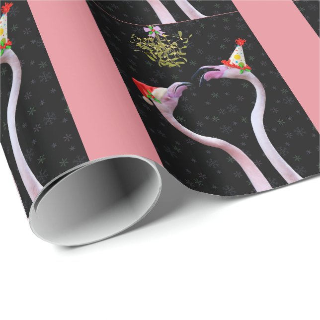Festliga Flamingos som slår in papper Presentpapper (Rullad Hörn)