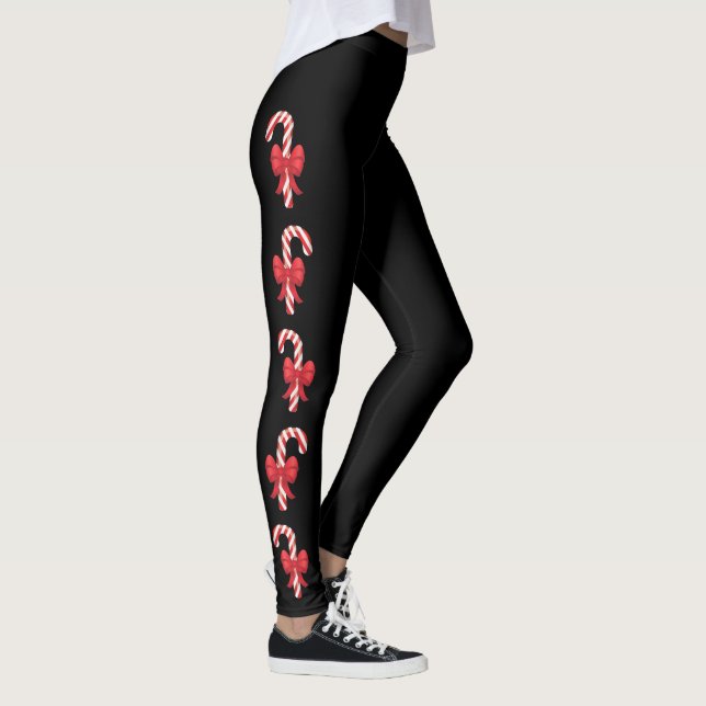 Festliga godisstavar på svart leggings (Höger)