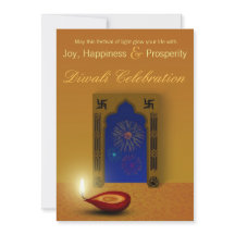 Festliga lyckliga Diwali fyrverkerier - inbjudan