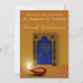 Festliga lyckliga Diwali fyrverkerier - inbjudan