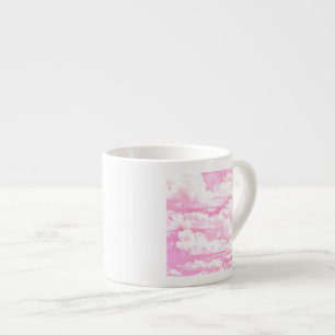 Festliga pastellfärgade rosa lyckligmoln espressomugg