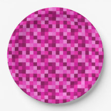 Festliga Rosa Pixels Pappers Tallrikar, Festtallri