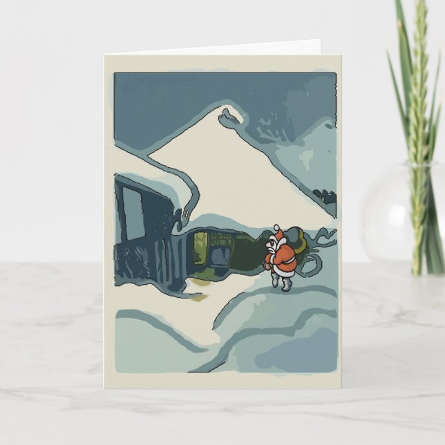 Festliga Santa, skitdåligt helgdagkort Helgkort (Framsida)