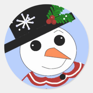 Festliga Snömän Runt Klistermärke