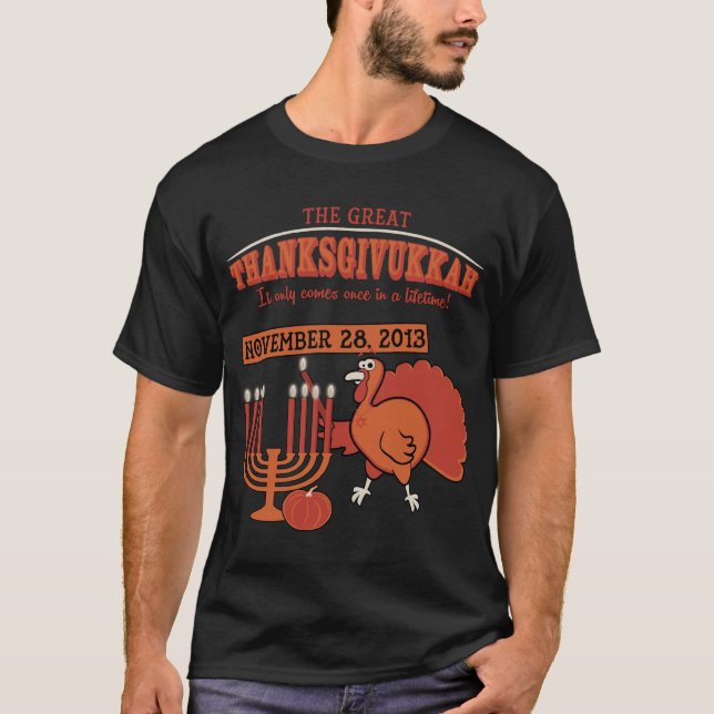 Festliga 'Thanksgivukkah Tee Shirt (Framsida)