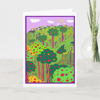 Festligt fruktträdgårdkort helgkort