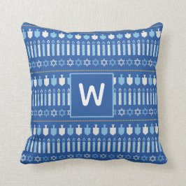 Festligt guld för blått för Dreidel Kudde