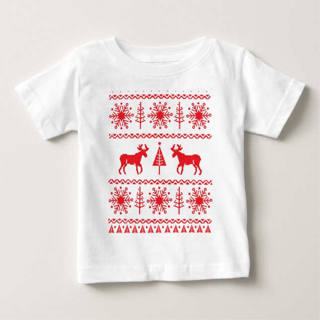 Festligt jultröjamönster tee shirt (Framsida)