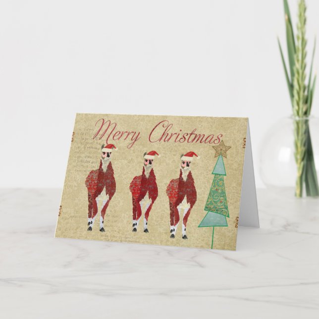 Festligt Llamasgod julkort Helgkort (Framsida)