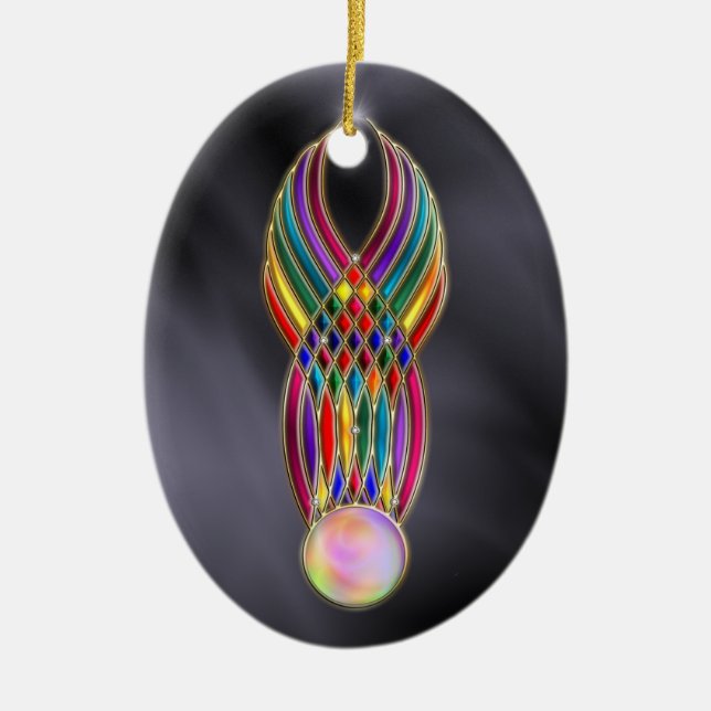 Festmåltid av juvelprydnaden julgransprydnad keramik (Framsidan)