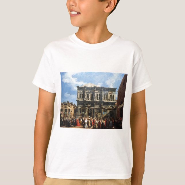Festmåltid av San Rocco vid Canaletto T Shirt (Framsida)