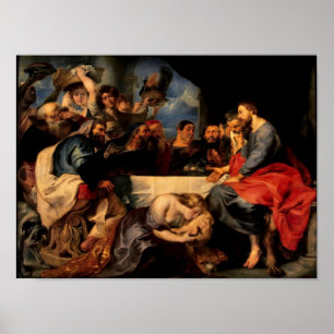 Festmåltid av Simon & Mary Magdalene på Jesuss f Poster